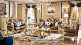 Jual Set Sofa Tamu Mewah Klasik Golden Ukiran Jepara MF3