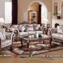 Baru Sofa Tamu Jati Jepara Elegant Brown Garnett MF213