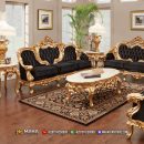 Baru Sofa Tamu Ukir Mewah Alexa Golden Black Spectacular MF75