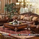 Empire Style Sofa Tamu Mewah Jepara Luxury Brunello Carving Natural Dark Brown MF24