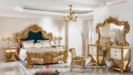 Set Kamar Tidur Mewah Ukiran Jepara Exclusive Gold MF106