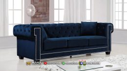 Sofa Tamu Minimalis Jepara Terbaru Chesterfield Blue Navy Luxury MF230