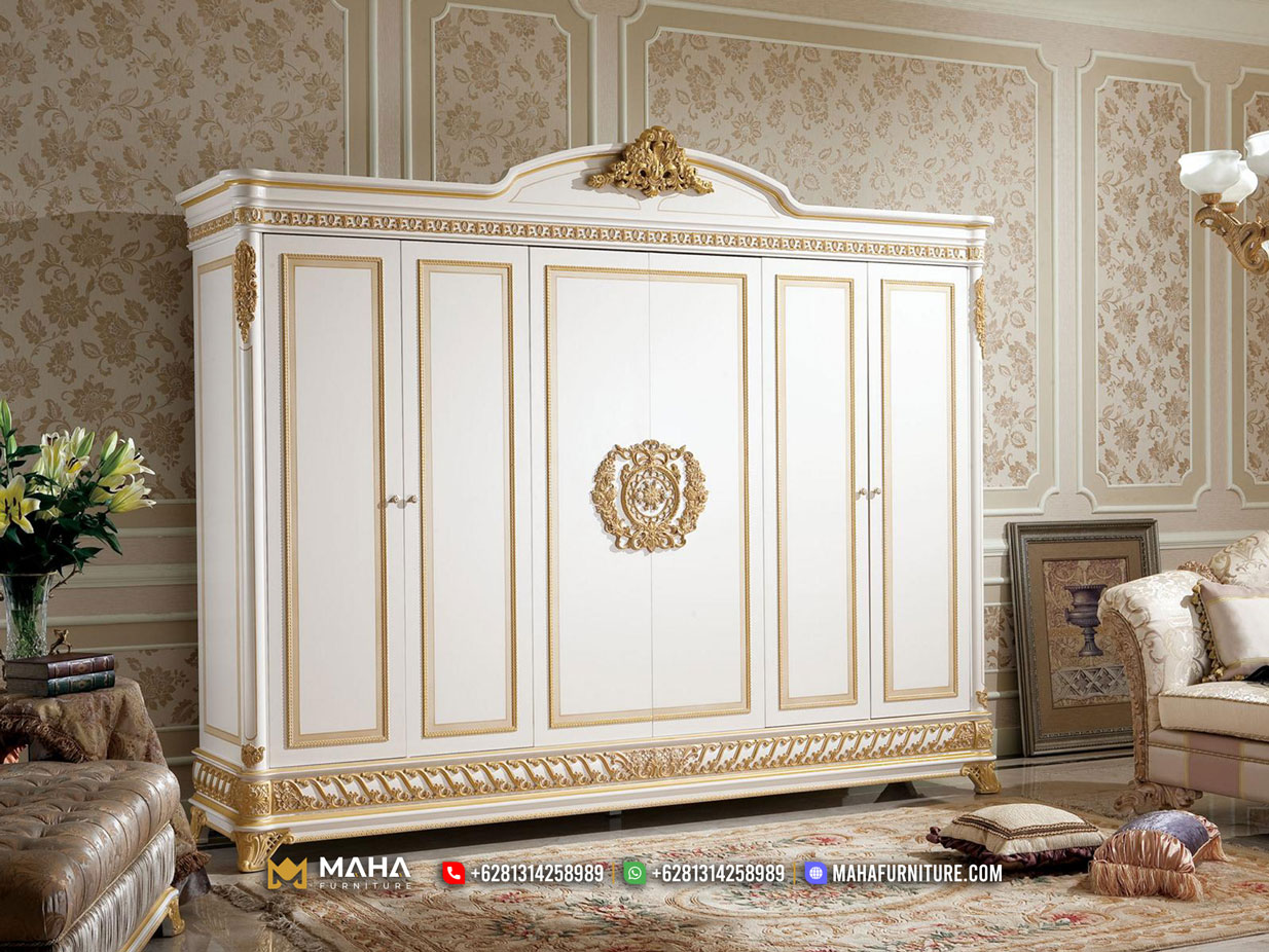 Aldarich Style Lemari Pakaian Baru 6 Pintu Glamorous Furniture MF325