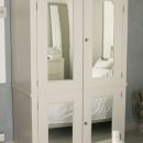 Chamber Wardobe White Armoire Mirrored rz074