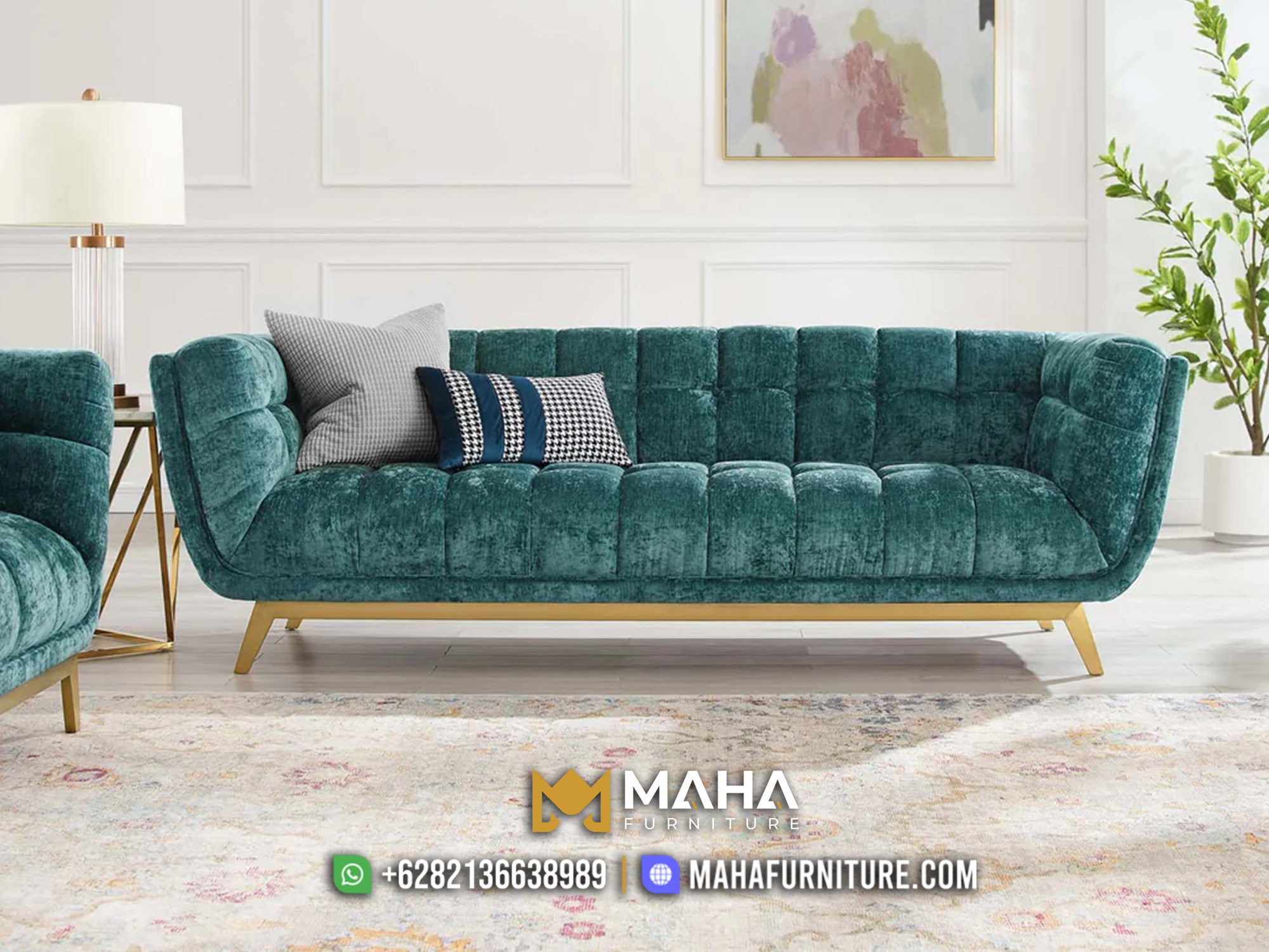 Sofa Tamu Minimalis Athifa Simple Elegan Green MF04590