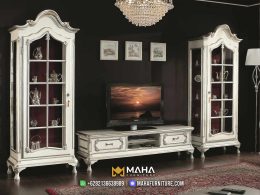 Lemari Bufet TV Mewah Desain Klasik Italia MF04701
