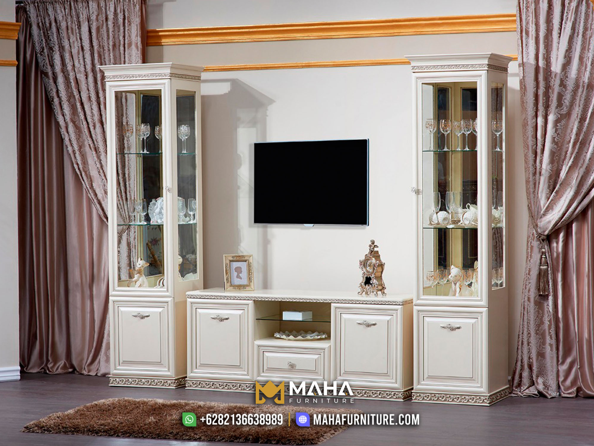 Lemari Bufet TV Minimalis Modern Warna Putih Terbaik MF04708