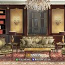 Sofa Tamu Mewah dan Elegan Desain Warna Coklat MF04877